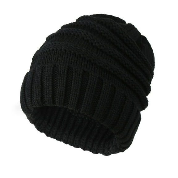 WonderWiz Women's Airy Cutout Cable Lightweight Slouchy Crochet Knit Beanie Hat Black One Size