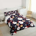 thumbnail image 4 of Manfei Kawaii Santa Claus Bedding Comforter Set for Kids, Cartoon Christmas Tree Twin Comforter Sets, Winter Festival Reversible Bedding Set, Lightweight Room Decor, 2pcs, 4 of 9