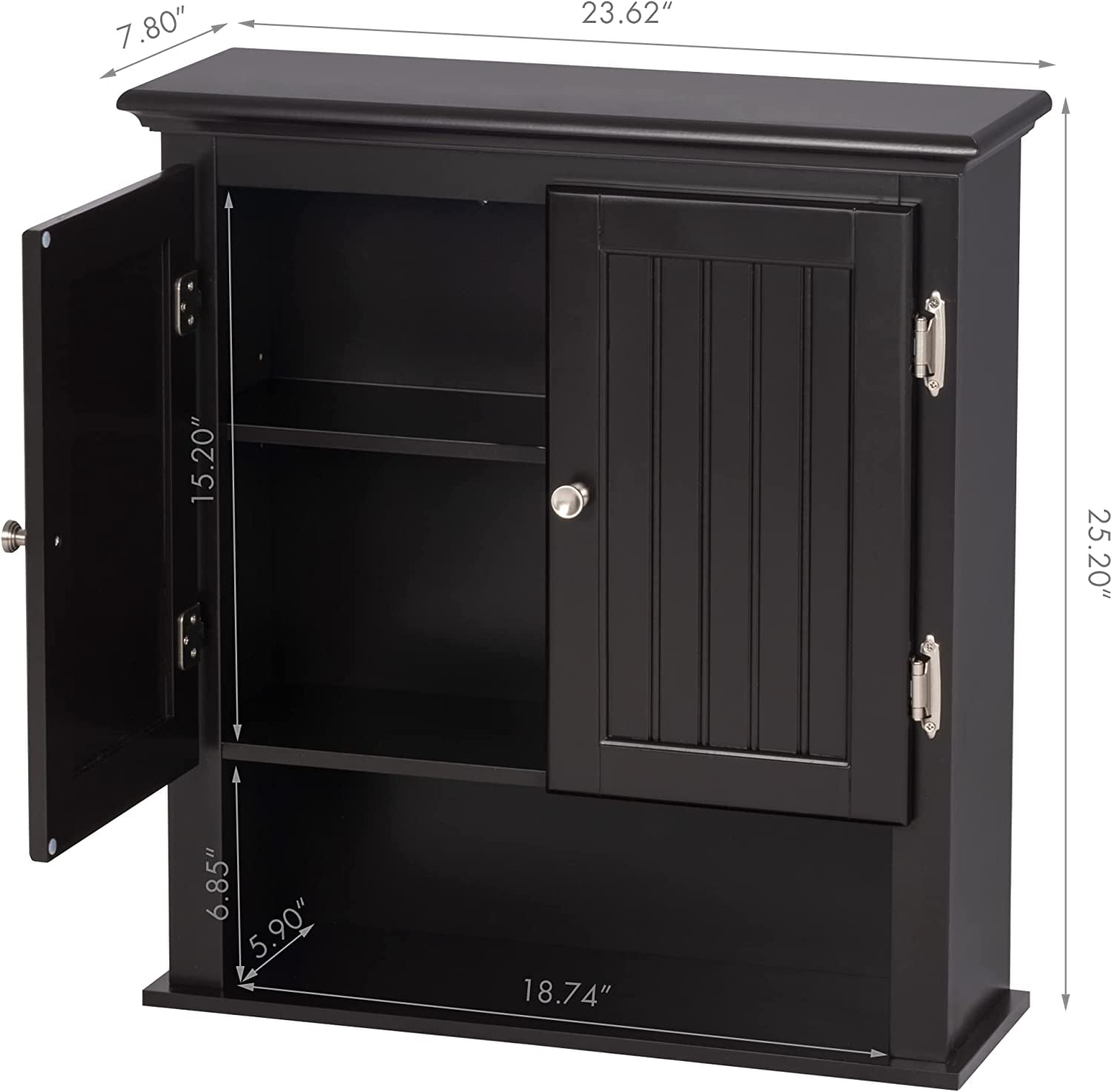 UTEX Bathroom Cabinet Wall Mounted, Wood Hanging Cabinet, Wall Cabinets with Doors and Shelves Over The Toilet for Bathroom,Espresso