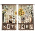 thumbnail image 5 of Farmhouse Sunflower Kitchen Curtains 27.5Wx39H Inch Rod Pocket Rustic Floral Flower Vintage Retro Coffee Art Printed Country Hummingbird Living Room Bedroom Window Drapes Treatment 2 Panels, 5 of 5