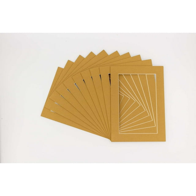 Rattan Acid Free 11x17 Picture Frame Mats with White Core Bevel Cut for