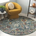 thumbnail image 2 of SAFAVIEH Blossom Greta Floral Area Rug, Blue/Rust, 6' x 6' Round, 2 of 7