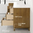 thumbnail image 5 of Eviva Graham 36"W x 22"D Oak Bathroom Vanity with White Arabescato Engineered Stone Countertop and Undermount Ceramic Sink, 5 of 11