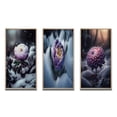 thumbnail image 2 of Designart "Violet Peony Frosty Bloom II" Floral & Botanical Framed Wall Art Set Of 3 - Purple Peonies Frame Gallery Set For Office Decor, 2 of 6