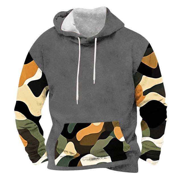 Sudaderas con capucha para hombre, moda, bolsillos, manga larga, estampado, sudaderas con capucha, blusa para hombre, blusa de poliéster