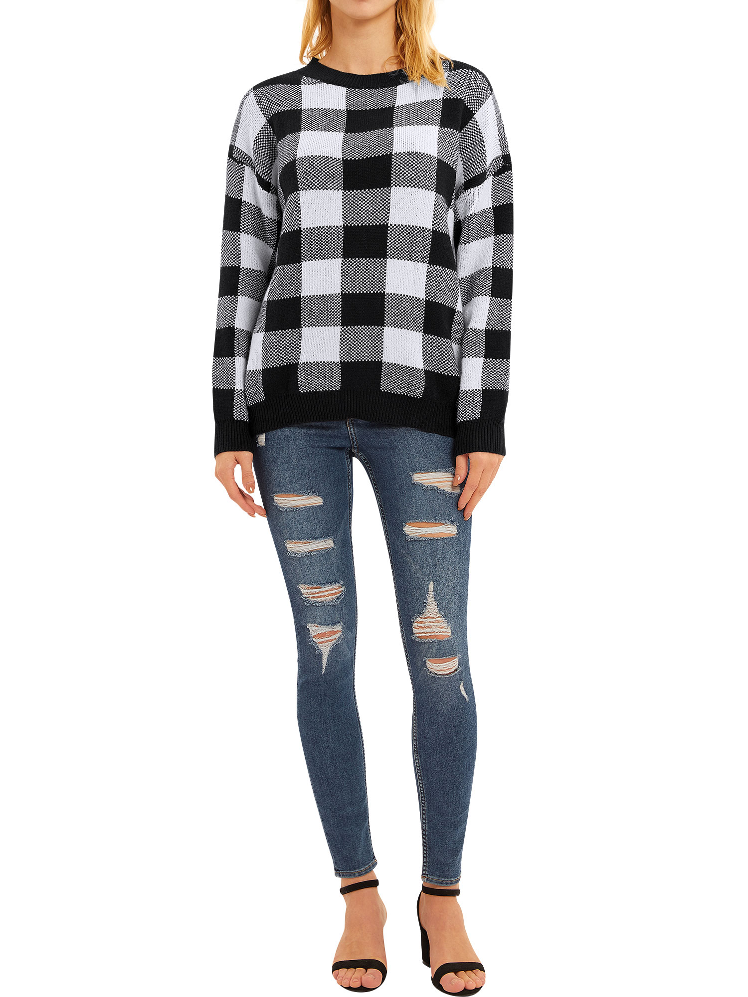 Plaid Sweater Women, Pullover Sweaters, Roll Neck Sweater, High Neck  Jumpers, Black Sweatshirt, Checked Sweatersy2099 