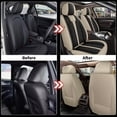 thumbnail image 3 of LAONNVIR Car Seat Cover Custom Fit for Hyundai Santa Fe 2009-2024 Faux Leather Car Seat Protector Compatible Airbag Vehicle Cushion Covers Front Rear Seat Front Set 2 Seats Waterproof (Black&Beige), 3 of 5