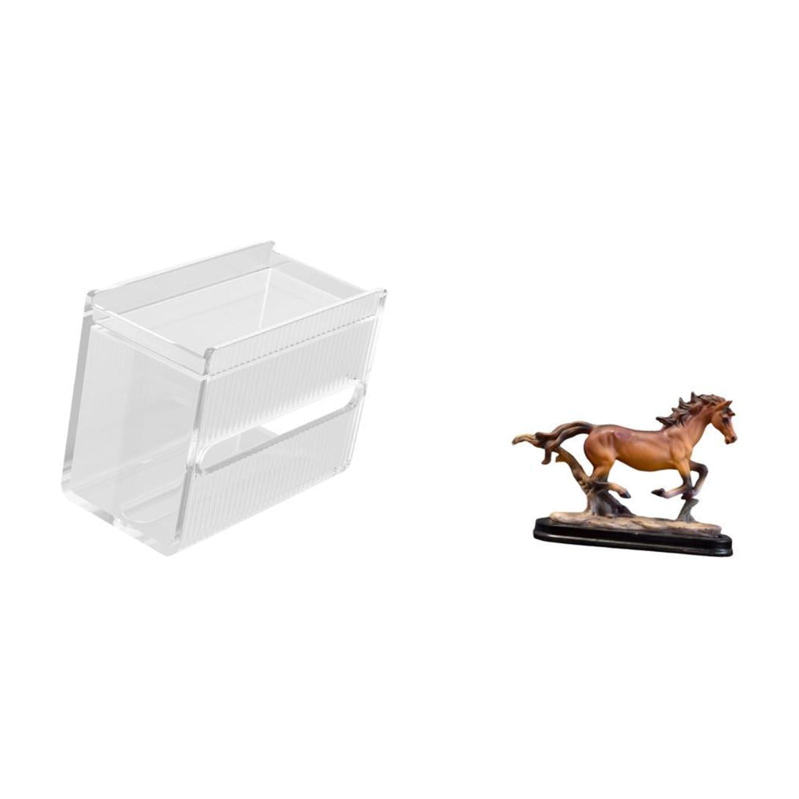 Fiocias Tissue Case Wall Mounted Toilet Paper Storage Box Acrylic Toilet Tissue Towel Holder Horse Figurine Miniature Sculpture Suitable for Kitchen Shower Ro