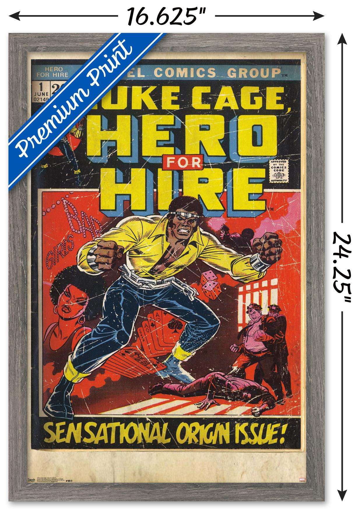 Marvel Comics - Luke Cage - Hero for Hire Cover #1 Wall Poster, 14.725" x 22.375", Framed