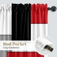 thumbnail image 5 of Rideaux Géométriques Noirs et Rouges Longueur Pièce Moderne 52l x 84h Pouces Blanc Gris Abstrait à Passe-Tringle pour Chambre Cuisine Salon Rideaux de Fenêtre 2 Panneaux, 5 of 5