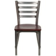 thumbnail image 6 of Flash Furniture HERCULES Series Silver Antique Finish with Clear Coat Ladder Back Metal Restaurant Chair - Mahogany Wood Seat, 6 of 7
