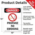 thumbnail image 2 of Propane No Smoking OSHA Danger Aluminum Sign 14 Inch x 10 Inch - 10 Pack, 2 of 8