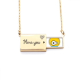 thumbnail image 1 of El universo Alien y Monster Alien amarillo Sobre de carta de amor, collar y joyas colgantes, 1 of 3
