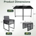 thumbnail image 3 of Costway 9 PCS Patio Dining Set with PE Rattan Chairs Tempered Glass Table and Ottomans, 3 of 10
