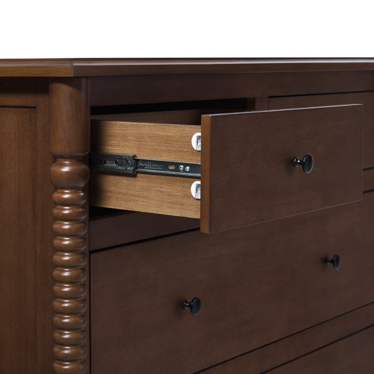 Walker Edison, Dresser, 5-Drawer, Solid Wood Spindle Dark Brown