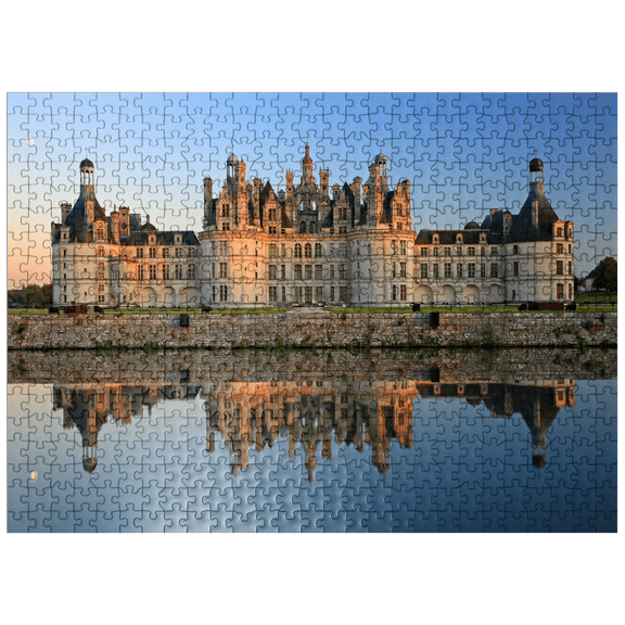 MyPuzzle - Chateau Moat And North Facade Of Chambord Castle, France - Premium 500 Piece Jigsaw Puzzle for Adults