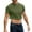 Army Green, variant on Crop Tops for Men Short Sleeve Round Neck Solid Shirts Summer Casual Pullovers, L