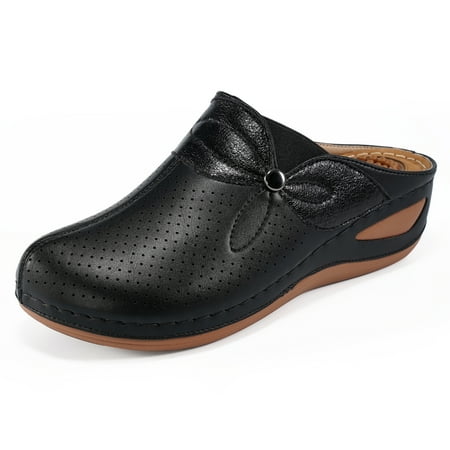 

Womens Casual Wedge Sandals Shoes with Arch Support Slip-on Clogs Slippers Shoes
