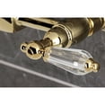 thumbnail image 2 of Kingston Brass KS2442WLL Willshire Double-Handle Wall-Mount Bridge Kitchen Faucet, Polished Brass, 2 of 7