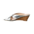 thumbnail image 2 of Stuart Weitzman Miami 50 Leather Wedge Sandal, 8.5, Silver, 2 of 5