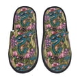 thumbnail image 2 of KLL Snake And Flower Slippers for Women Men House Slip on Indoor Outdoor Bedroom Furry Fleece Lined Ladies Comfy Anti-Skid Rubber Hard Sole-Large, 2 of 8