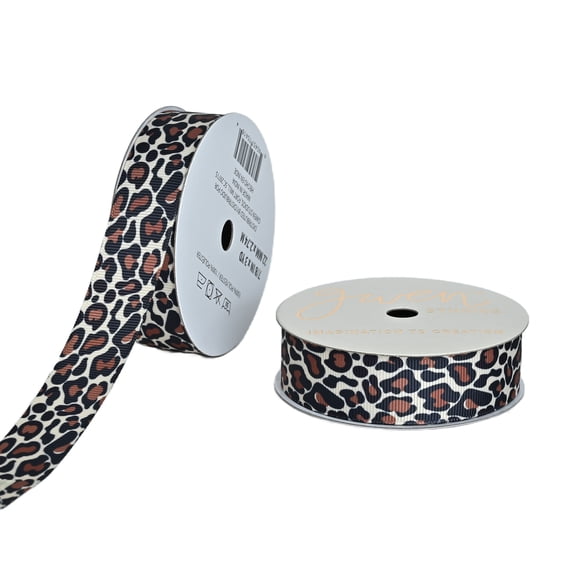 Gwen Studios 7/8" Cheeta Grosgrain Ribbon, 3 Yards