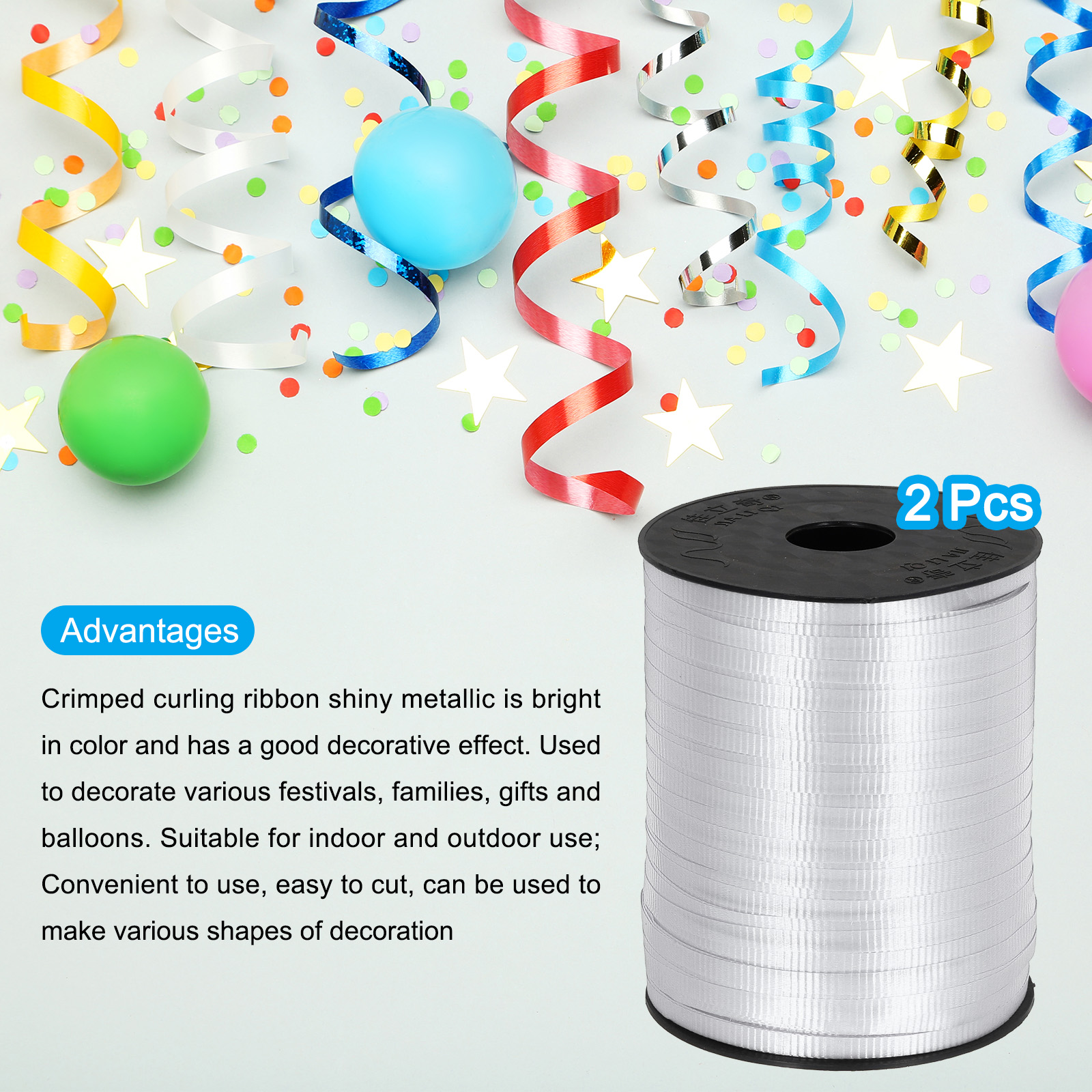 Silver Curling Ribbon 500 Yard Shiny Metallic Silver Ribbon Curling Ribbon Fo