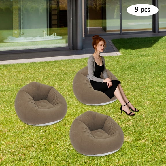 9 Pcs Modern User-friendly Design Free Standing Inflatable Sofa Coffee 39.37*23.62in for Campsites, Balconies