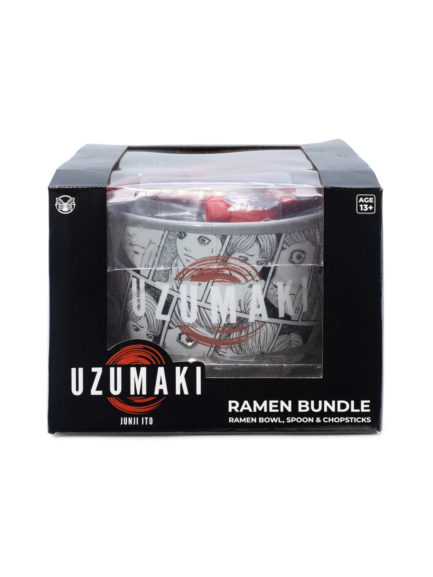 Uzumaki Ramen Bowl Set includes Ceramic Noodle Bowl, Chopsticks, and Spoon