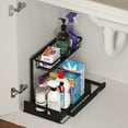 thumbnail image 2 of Tivonel 2-Tier Under Sink Organizer | Pull-Out Sliding Storage for Kitchen, Bathroom, Laundry Cabinet | L-Shaped Design, Rust-Resistant Metal Frame |  Black (1 Pack), 2 of 8