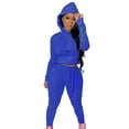 thumbnail image 2 of Itsame Sweatsuits 2pcs Sets for Womens Long Sleeved Sweatshirt and Pants Solid Color Women Athletic Outfit Sets Blue Size L, 2 of 8