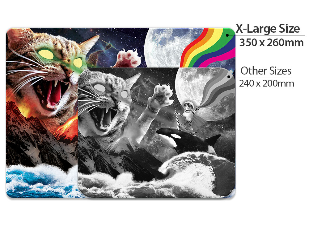 WIRESTER Super Size Rectangle Mouse Pad, Non-Slip X-Large Mouse Pad for Home, Office, and Gaming Desk - Whale Astronaut Cat - image 5 of 5