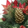 thumbnail image 2 of 24" Pre-Decorated Red Poinsettia and Gold Pine Cone Artificial Christmas Wreath - Unlit, 2 of 2