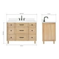 thumbnail image 5 of ARIEL Monroe 48 Inch Single Rectangle Sink Bathroom Vanity With Carrara White Quartz Countertop 1.5 Inch Edge In Oak, 5 of 8