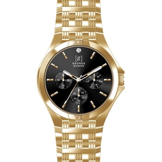 George 43mm Genuine Diamond Octagonal Bezel Bracelet Watch