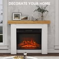 thumbnail image 4 of Modern Fireplace Mantel, Freestanding Fireplace Surround with Leg for Electric Fireplaces, 51.2" W x 40.6" H, Natural Wood, 4 of 6