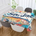thumbnail image 2 of Yayeee Tablecloths for Rectangular Tables 54 x 54 inch Party Table Cover, Yellow Sardines Pattern, 2 of 6