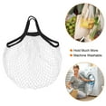thumbnail image 5 of Uxcell Cotton Mesh Bag, 14.2x13.8" Reusable Mesh Net String Grocery Bags Organizer White Black, 5 of 6