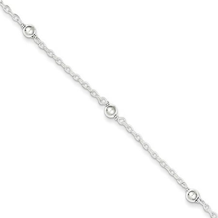Sterling Silver Fancy Bead Childs Bracelet
