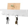 thumbnail image 1 of Porta llaves montado en la pared con 6 ganchos, organizador de correo adhesivo, estante de pared decorativo para entrada, pasillo, hogar (blanco) RUIOIU, 1 of 5