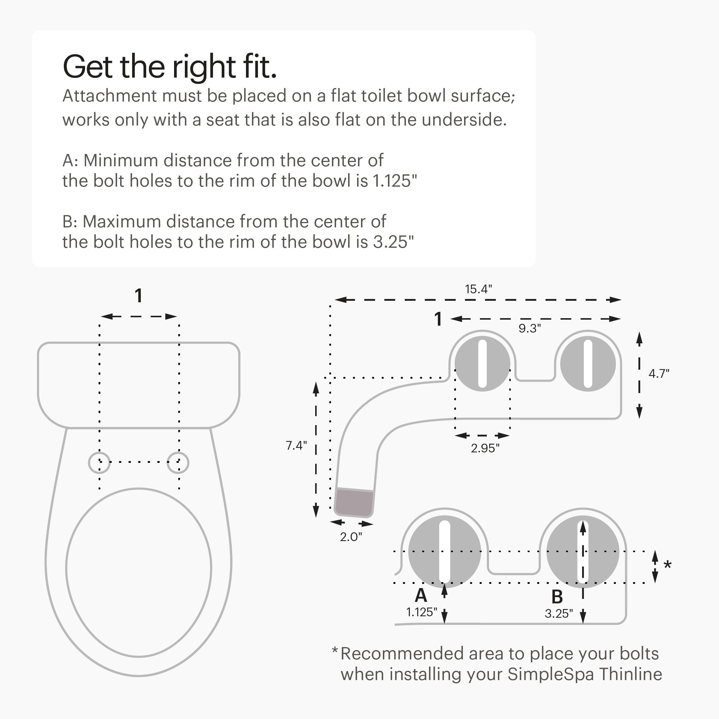 Brondell Bidet - Thinline SimpleSpa SS-150 Fresh Water Spray Non-Electric Bidet Toilet Attachment in White with Self Cleaning Nozzle