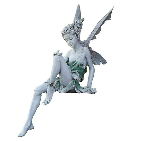 YSX Flower Fairy Statue Figurines With Wings Outdoor Garden Ornament Resin Craft Landscaping Yard Decoration