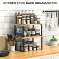 thumbnail image 2 of GPED Kitchen Counter Shelves, Set of 2 Cabinet Organizer Shelf, Stacked Spice Rack, Expandable Kitchen Counter Organizer Shelves for Spice Rack Desk Organizer, Metal and Bamboo, 2 of 6