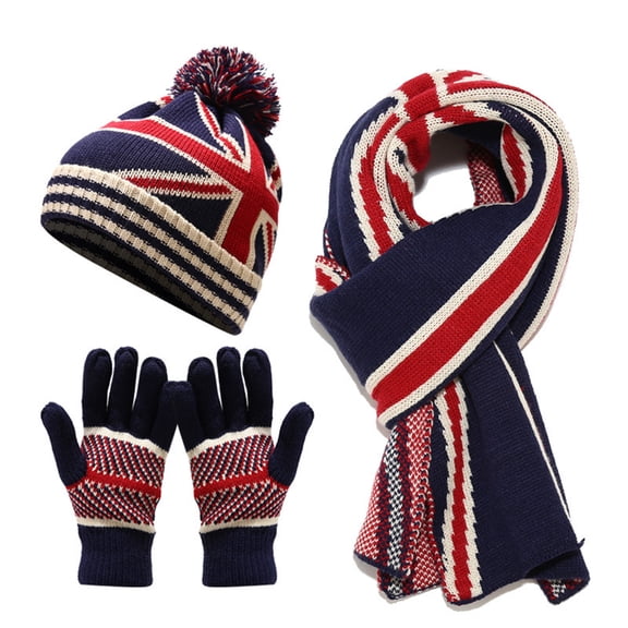 HNMKIU Winter Outdoor Knit Hat Scarf Set Warm Accessories For Men Women Cold Weather Activities Black - One Size