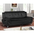 thumbnail image 3 of Home Square 2-Piece Set with Faux Leather Sofa and Club Chair in Black, 3 of 13