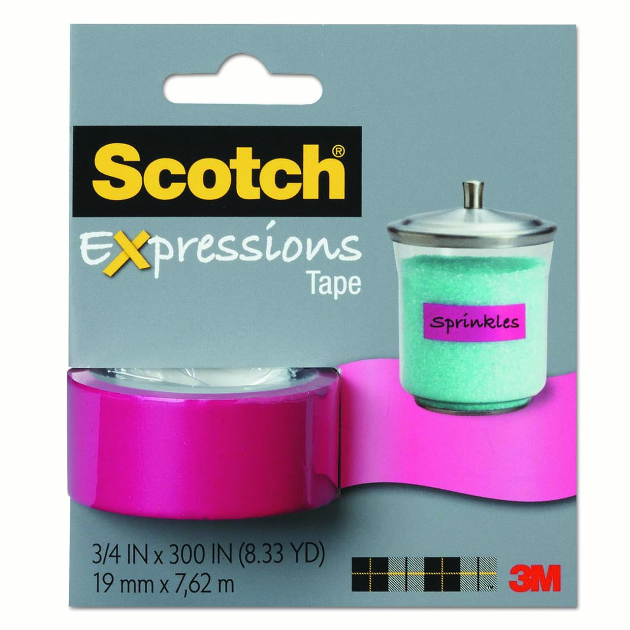 Scotch Expressions Magic Tape, 3/4' x 300', Pink