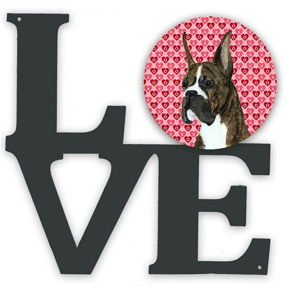 Carolines Treasures SS4508WALV Boxer Hearts Love and Valentines Day Portrait Metal Wall Artwork LOVE 12X12 multicolor