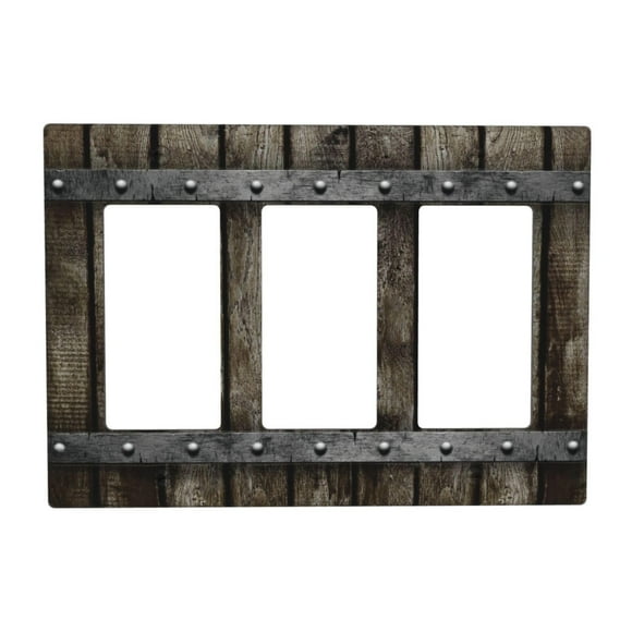 White Gray Marble Light Switch Plate Cover Triple Rocker 3 Gang Wall Plates Decorative Lightswitch Electrical Outlet Faceplate for Bathroom Kitchen Bedroom Home Decor Accessories 6.4"" x 4.5""