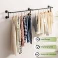 thumbnail image 3 of Industrial Pipe Clothing Rack, Heavy Duty Wall Mounted Garment Organizer, Black, 3 of 6