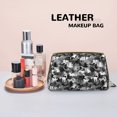 thumbnail image 4 of Grey Cat Camouflage Makeup Bag, Leather Waterproof Travel Toiletry Bag, Large Capacity Cosmetic Bag Make up Bags Organizer fro Travel Size Toiletries Women Girls, 4 of 4